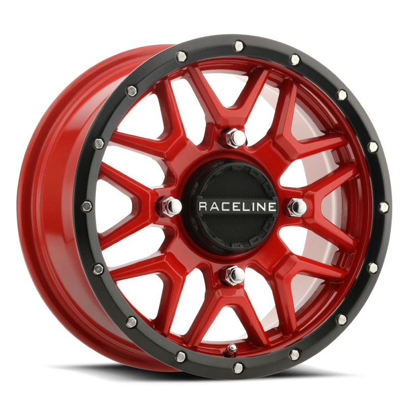 Raceline A94R Krank 15x7in / 4x156 BP / 10mm Offset / 132.5mm Bore - Red & Black Lip Wheel A94R-57056+10 A94R-57056+10 Photo - Primary