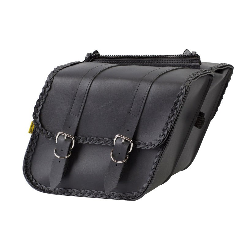 Willie & Max Universal Braided Compact Slant Saddlebags (12 in L x 9.5 W x 5.5 in H) - Black 58707-20 58707-20 User 1
