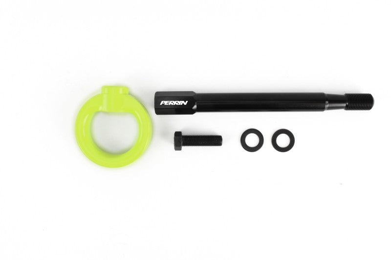 Perrin 08-14 Subaru WRX/STI Tow Hook Kit (Front) - Neon Yellow PSP-BDY-231NY PSP-BDY-231NY Photo - Primary