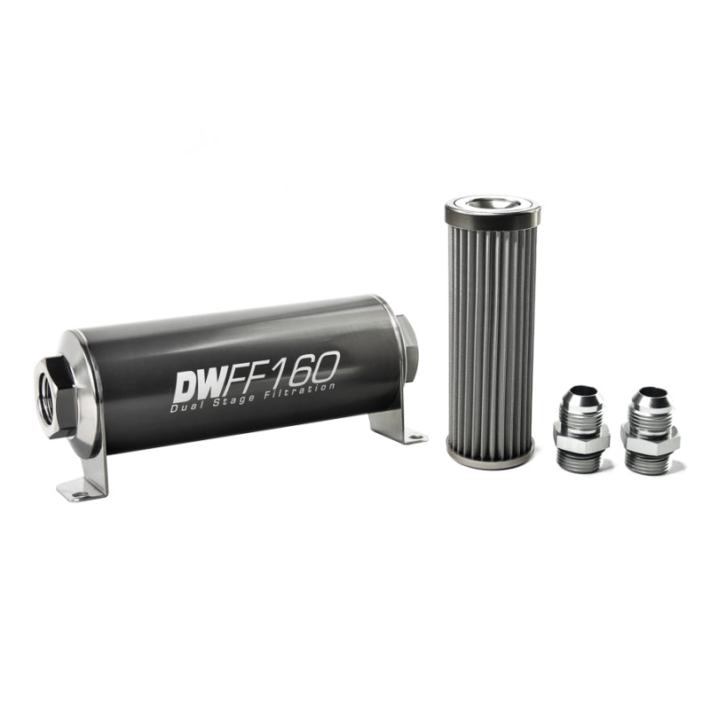DeatschWerks '-10AN, 40 micron, 160mm In-line fuel filter kit 8-03-160-040K-10 Photo - Primary