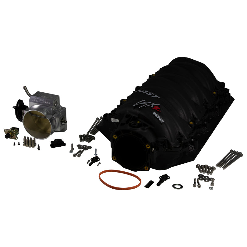 FAST LSXR 102MM Rect Port Intake Manifold - Black w/ 102MM Big Mouth Billet Throttle Body (Kit) 146102B-KIT 146102B-KIT Photo - lifestyle view