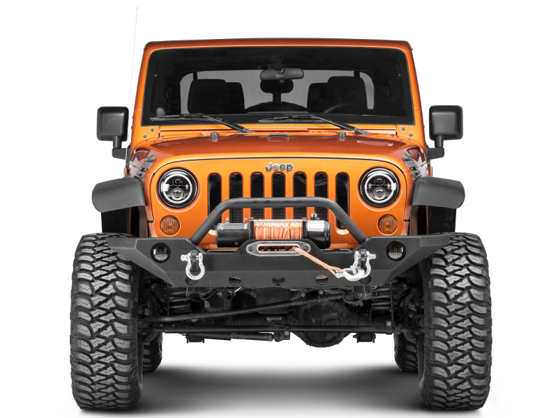 Raxiom 97-18 Jeep Wrangler TJ/JK Axial Halo Headlights w/ DRL Amber Signals- Blk Hsng (Clear Lens) J108037 J108037 Photo - Close Up