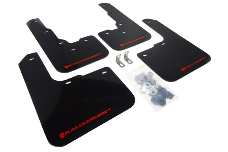 Rally Armor 2013+ Dodge Dart Mud Flaps Red Logo 0UP4L MF39-UR-BLK/RD Photo - Primary
