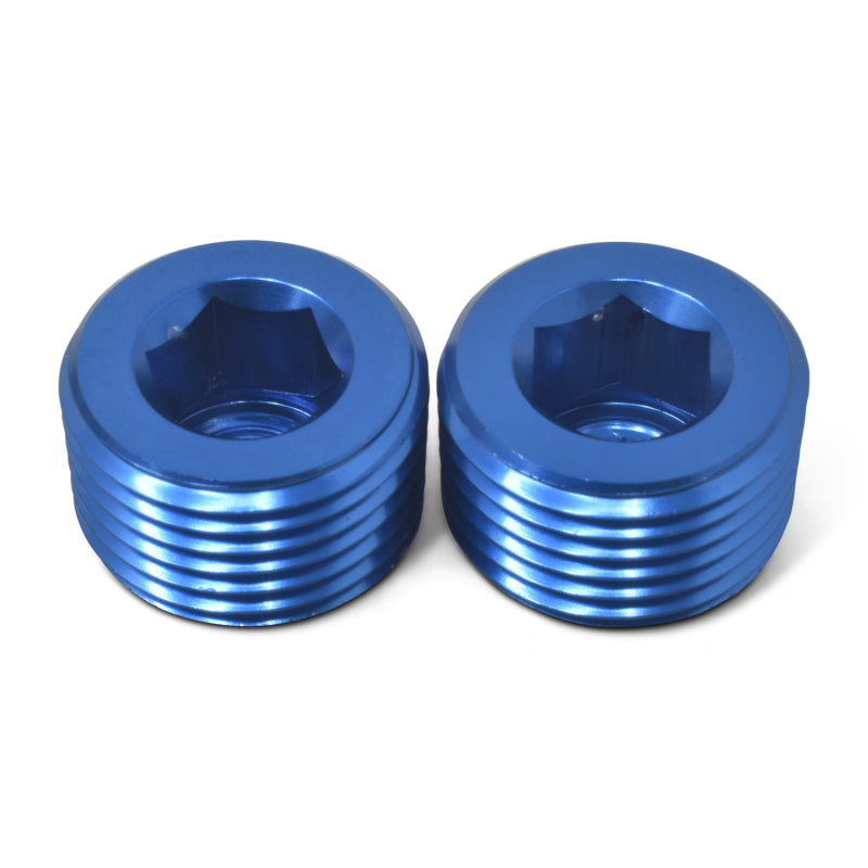 Russell 1/8" Aluminum Allen Socket Pipe Plugs (Blue Finish) 662030 Photo - out of package