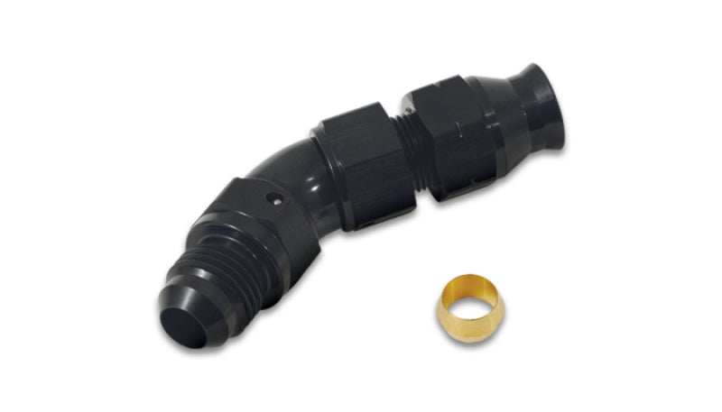 Vibrant 45 Degree 1/2in Tube to Male -8AN Flare Adapter w/ Olive Inserts 16578 16578 Photo - Primary