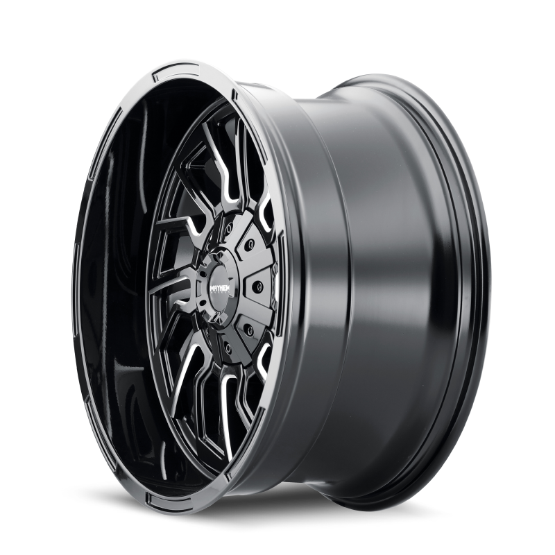 Mayhem 8111 Flywheel 20x10 / 8x165.1 BP / -19mm Offset / 125.2mm Hub Black w/ Milled Spokes Wheel 8111-2181BM 8111-2181BM Photo - Primary