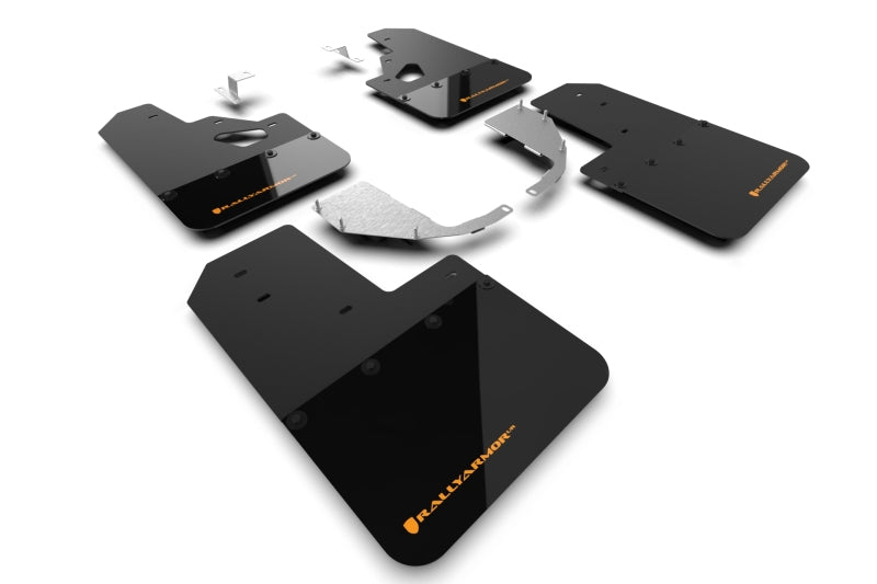 Rally Armor 21-22 Ford Bronco (Steel Bmpr + RR- NO Rptr/Sprt) Blk Mud Flap w/Cy Orange Logo MF85-RR-ST-COR MF85-RR-ST-COR Photo - Primary