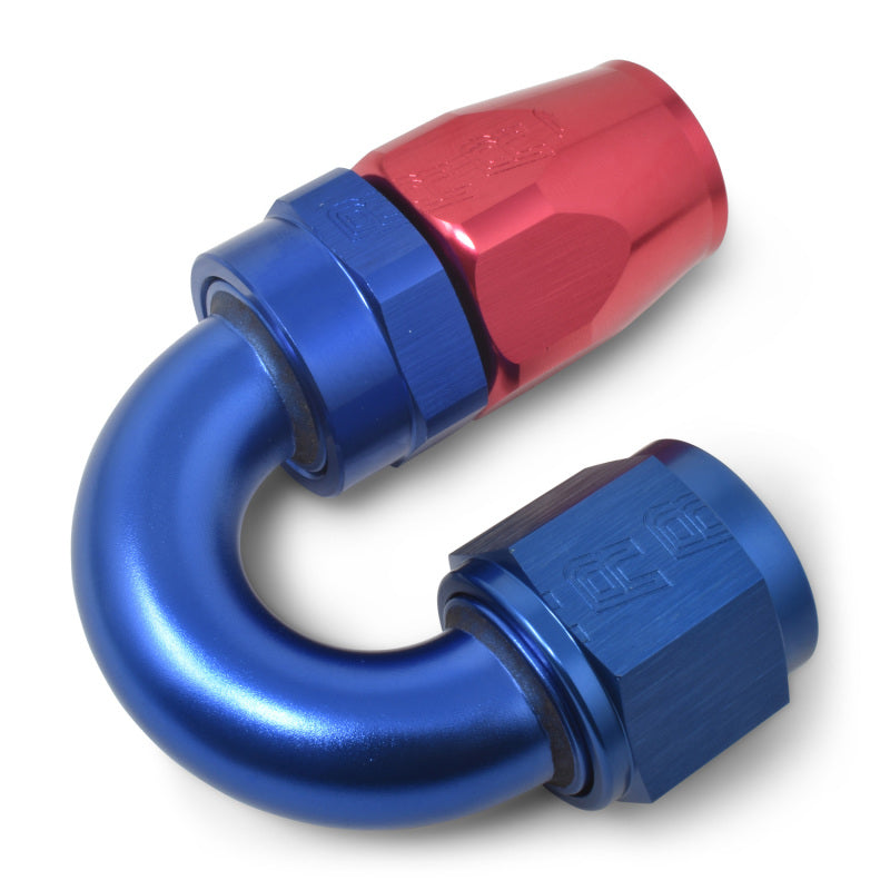 Russell #8 Full Flow Swivel 180° Tight Radius Hose Ends - Red / Blue 613510 Photo - out of package