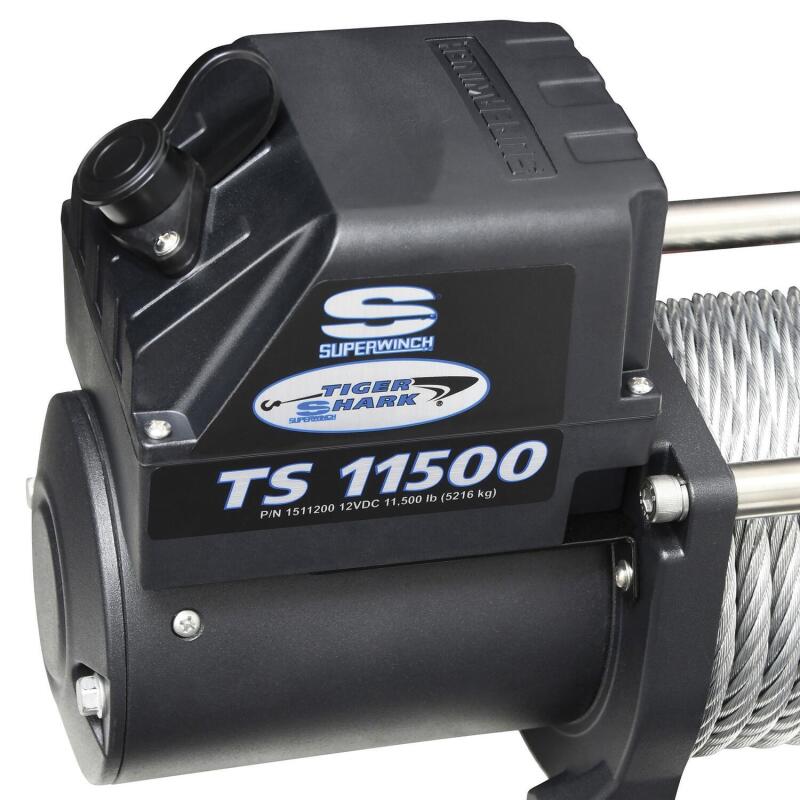 Superwinch 11500 LBS 12 VDC 3/8in x 84ft Steel Rope Tiger Shark 11500 Winch 1511200 1511200 Photo - Close Up