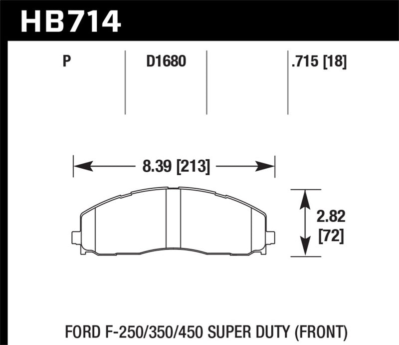 Hawk 15-17 Ford F-250/350 LTS Street Front Brake Pads 15900 HB714Y.715 Photo - Primary
