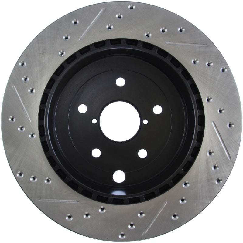 StopTech Sport Drilled/Slotted Brake Rotor; Rear Left 127.47030L Photo - Unmounted