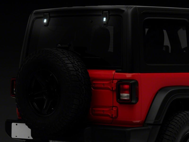 Raxiom 18-23 Jeep Wrangler JL Axial Series Rear Window Glass Hinge LED Lights J155993-JL J155993-JL Photo - Close Up