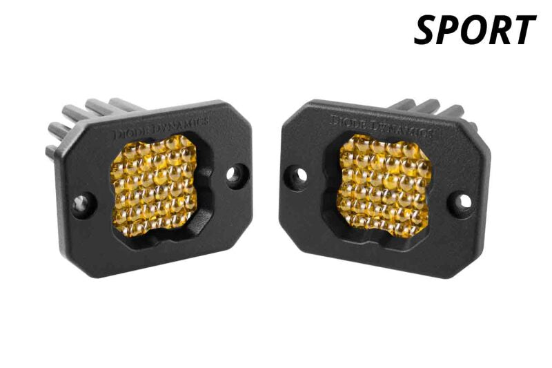 Diode Dynamics Stage Series C1 LED Pod Sport - Yellow Flood Flush ABL (Pair) DD6473P DD6473P User 1