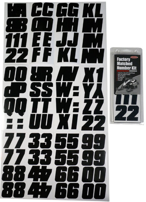 Hardline Snowmobile Lettering Registration Kit 2 in. - 500 Solid Black/ BLK500EC BLK500EC Photo - Primary