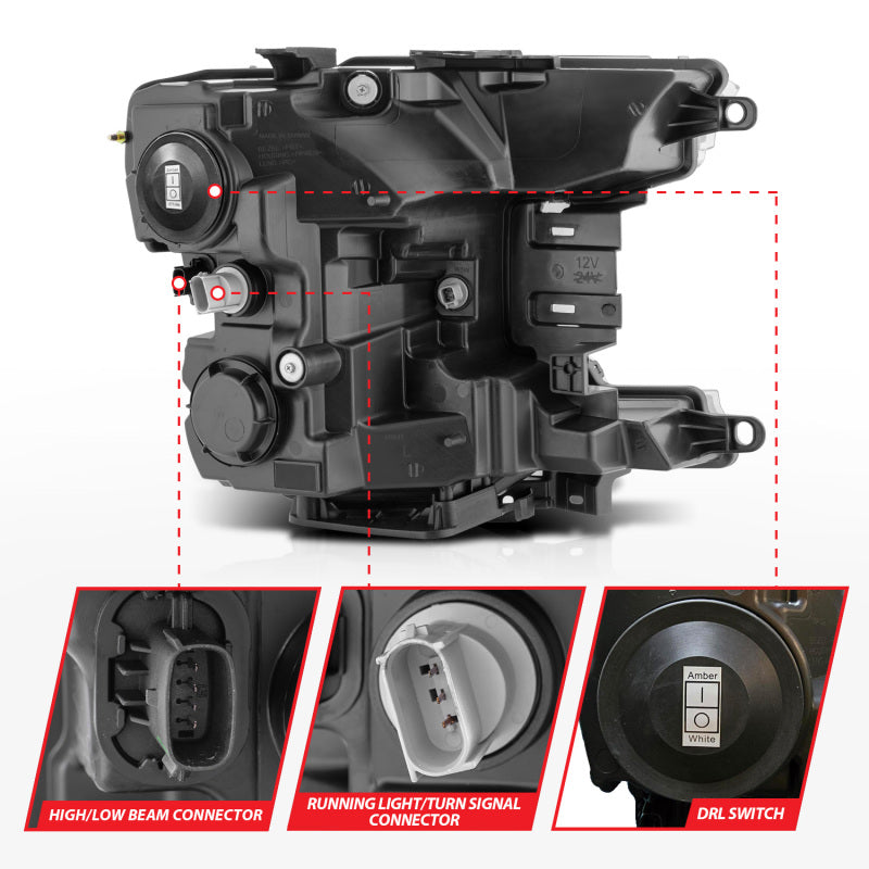 ANZO 18-20 Ford F-150 (w/Factory Halogen) Z-Series Full LED Proj Headlights Init/SeqSig - Pair 111589X 111589X User 1