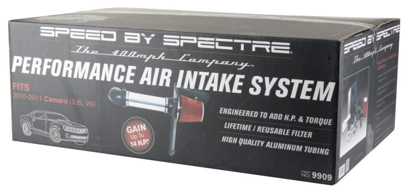 Spectre 10-11 Chevy Camaro V6-3.6L F/I Air Intake Kit - Clear Anodized w/Red Filter 9909 9909 Photo - in package