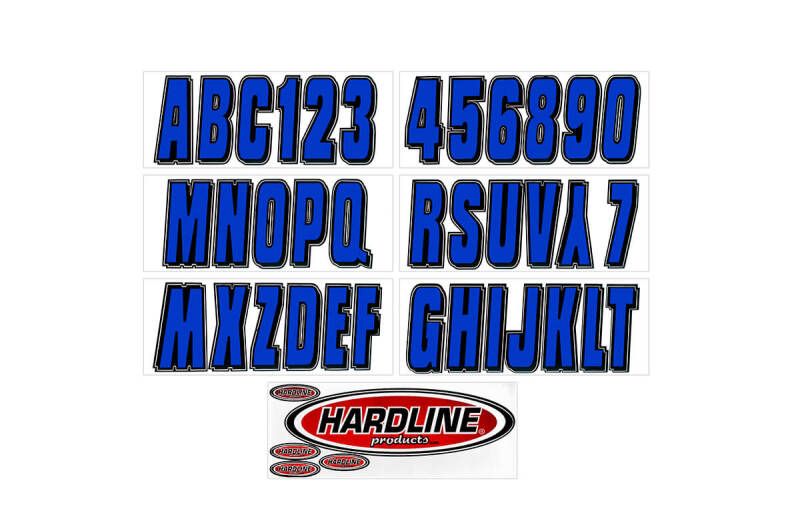 Hardline Boat Lettering Registration Kit 3 in. - 320 Blue/Black BLBLK320 BLBLK320 Photo - Primary