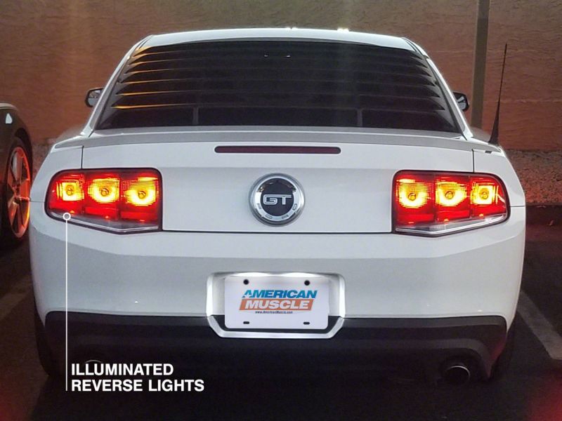Raxiom 10-12 Ford Mustang Aero Tail Lights- Blk Housing (Smoked Lens) 49145 49145 Photo - Close Up