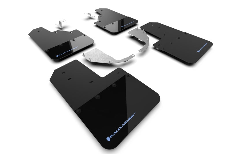 Rally Armor 21-22 Ford Bronco (Steel Bmpr - NO Rptr/Sprt - NO RR/RB) Blk Mud Flap w/Area Blue Logo MF85-NO-ST-ABL MF85-NO-ST-ABL Photo - Primary