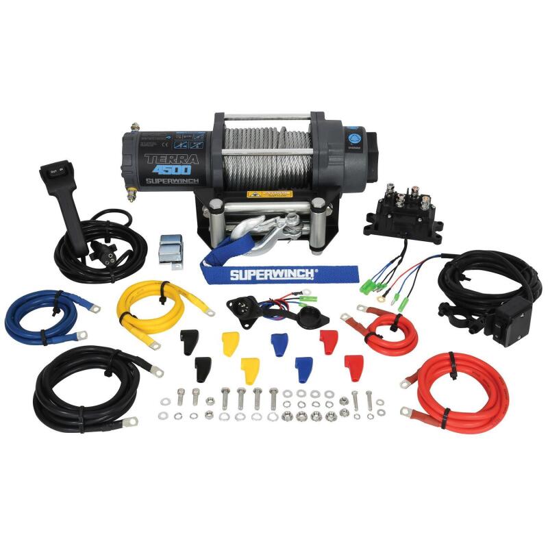 Superwinch 4500 LBS 12V DC 15/64in x 50ft Steel Rope Terra 4500 Winch - Gray Wrinkle 1145260 1145260 Photo - Close Up