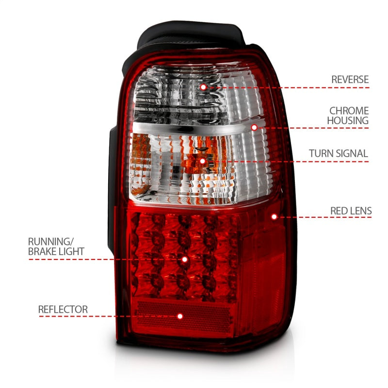 Anzo 2001-2002 Toyota 4 Runner LED Tail lights Red/Clear 311070 Photo - Unmounted