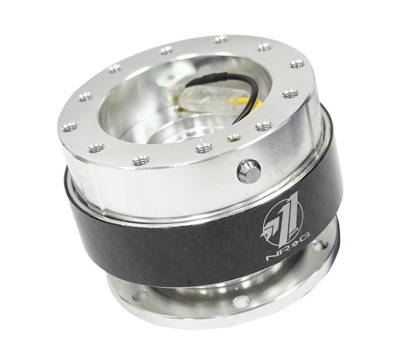 NRG Quick Release Kit Gen 1.5 Silver/Black Carbon Fiber SRK-100CF Photo - Primary