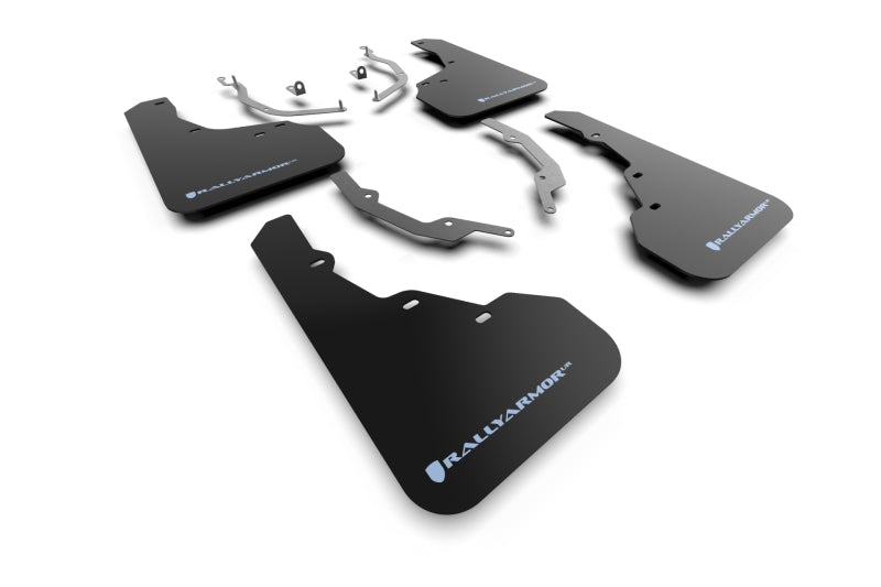 Rally Armor 2022 Hyundai Santa Cruz Black Mud Flap w/ Light Blue Logo MF78-UR-BLK-ABL MF78-UR-BLK-ABL Photo - Primary