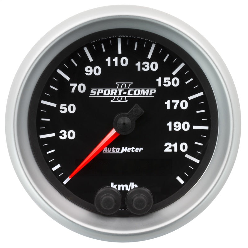 Autometer Sport-Comp II 3-3/8in. 0-225KM/H (GPS) Speedometer Gauge 3680-M 3680-M Photo - Primary