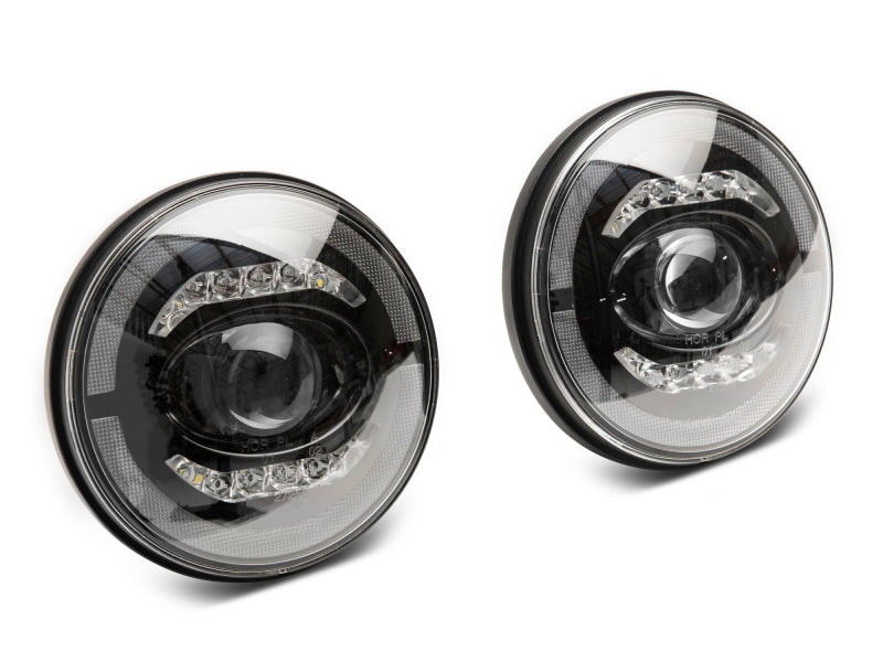 Raxiom 07-18 Jeep Wrangler JK Axial Series LED Headlights- Black Housing (Clear Lens) J132813 J132813 Photo - Close Up