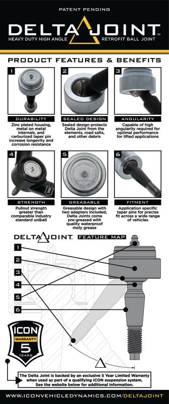 ICON 96-04 Toyota Tacoma Billet Upper Control Arm DJ Kit 58500DJ 58500DJ Product Brochure - a specific brochure describing a Product