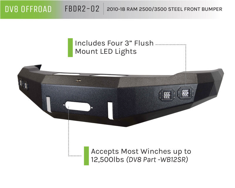 DV8 Offroad 10-14 Dodge Ram 2500/3500 Front Bumper FBDR2-02 FBDR2-02 Product Brochure - a specific brochure describing a Product