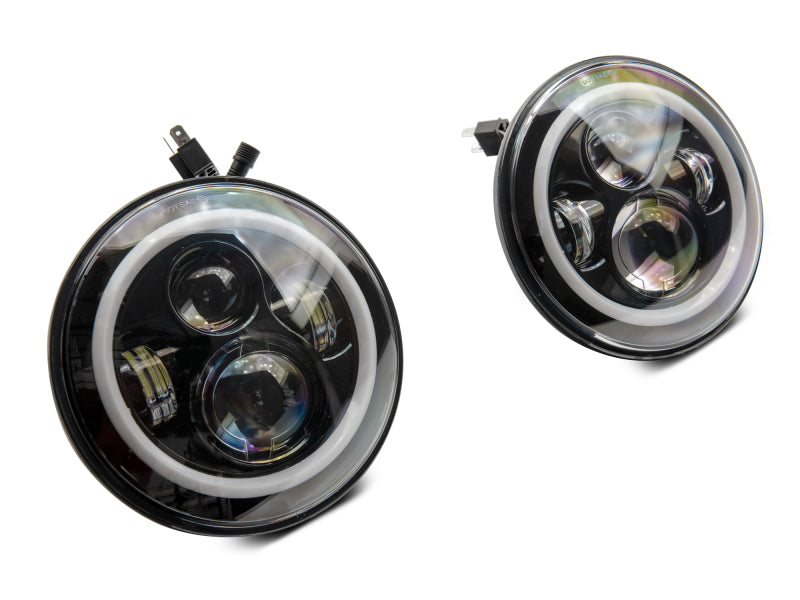 Raxiom 97-18 Jeep Wrangler TJ/JK Axial 7-Inch LED Headlights w/RGB Halo- Blk Hsng (Clear Lens) J142665 J142665 Photo - Close Up