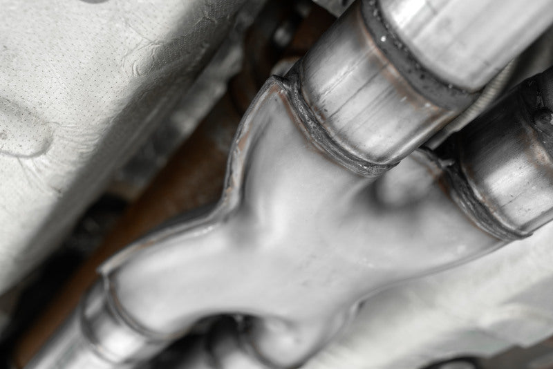 MBRP 15-19 Ford Mustang GT 2.5in Resonator Delete X-Pipe - AL S7213AL S7213AL Photo - Close Up