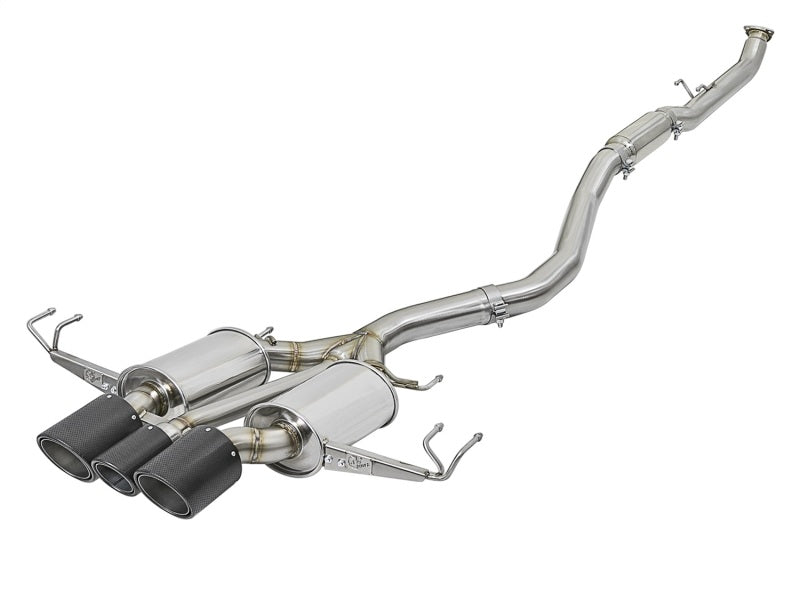 aFe Takeda 3in 304 Stainless Steel Cat-Back Exhaust System w/ Carbon Fiber 49-36616-C Photo - Primary