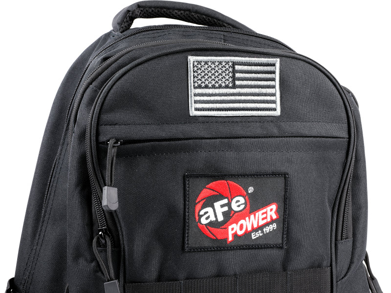 aFe Power Lightweight Tactical Backpack w/ USB Charging Port - Black 40-33205-B 40-33205-B Photo - Close Up