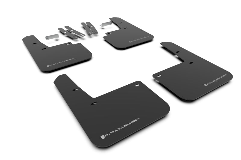 Rally Armor 18-22 Hyundai Kona Black UR Mud Flap Silver Logo MF63-UR-BLK/SIL MF63-UR-BLK/SIL Photo - Primary