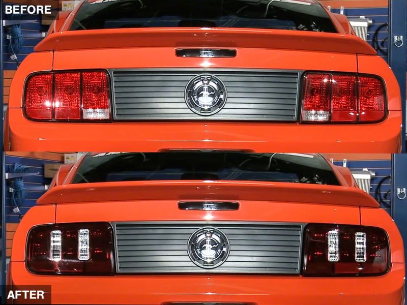 Raxiom 05-09 Ford Mustang Coyote Tail Lights- Blk Housing (Smoked Lens) 49117 49117 Photo - Close Up
