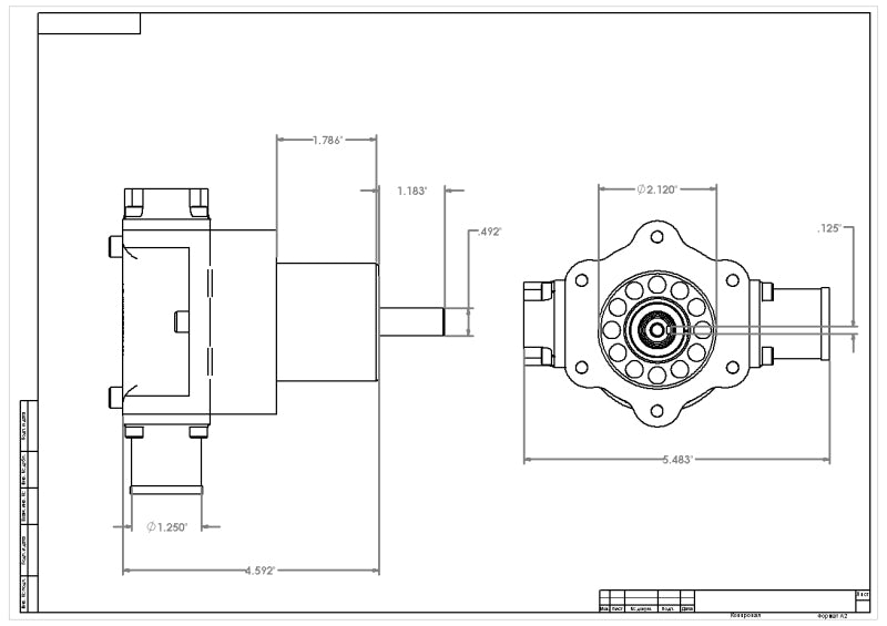 Aeromotive Atomic Belt Drive Fuel Pump 11115 Technical Drawing