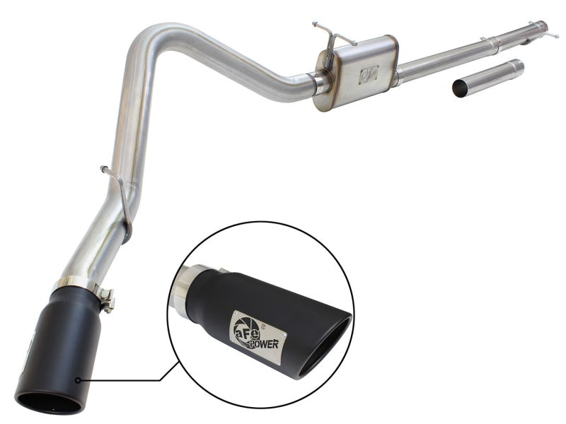 aFe Cat-Back Stainless Steel Exhaust System Black - Ford Trucks 99-04 49-43076-B Photo - Primary