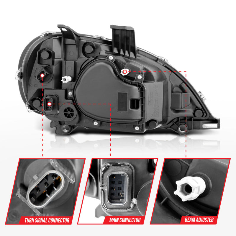 ANZO 1996-2013 Freightliner Columbia LED Crystal Headlights Black Housing w/ Clear Lens (Pair) 131028 131028 User 4