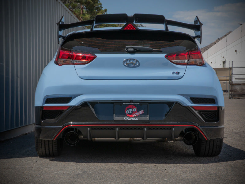 aFe Hyundai Veloster N 21-22 L4-2.0L (t) Takeda Cat-Back Exhaust System- Black Tips 49-37030-B 49-37030-B Photo - Mounted