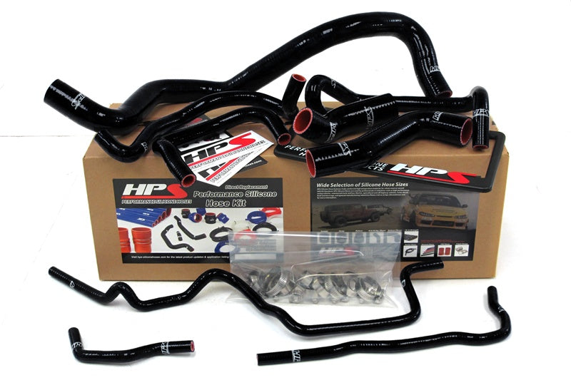 HPS Performance Products HPS Black Reinforced Silicone Radiator Hose Kit Coolant Volkswagen 99-06 Golf Mk4 1.8T Turbo Left Hand Drive