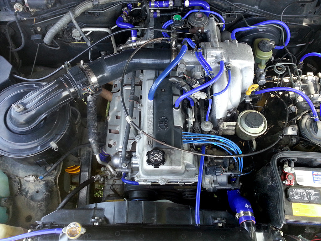 HPS Performance Products HPS Blue Reinforced Silicone Air Intake Hose Kit Toyota 95-97 Land Cruiser FJ80 4.5L