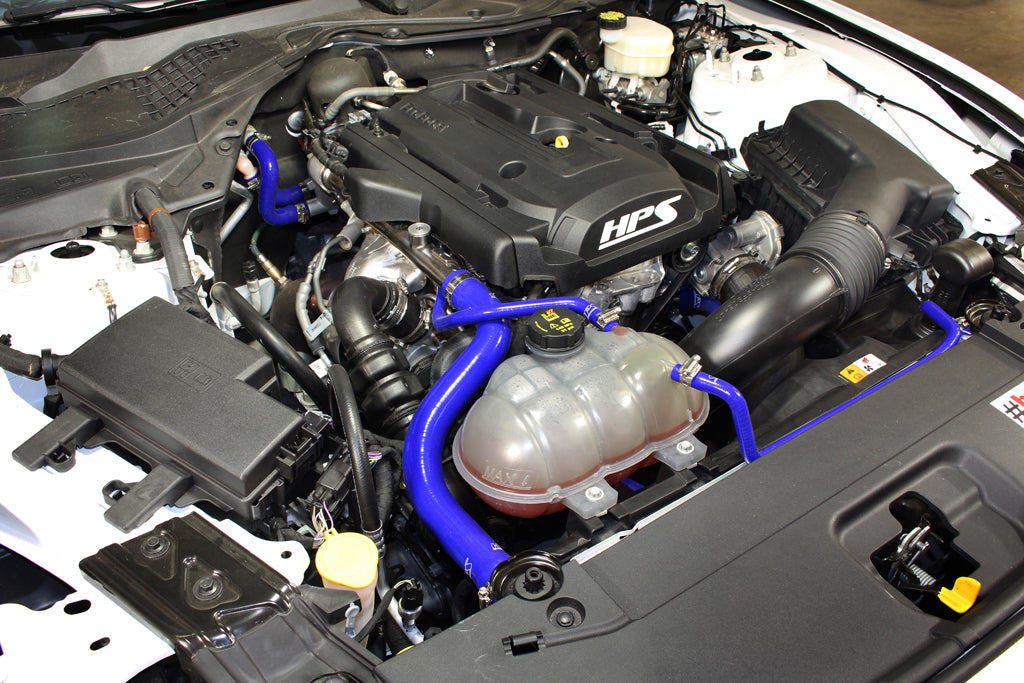 HPS Performance HPS Blue Reinforced Silicone Radiator and Heater Hose Kit Coolant Ford 2015-2019 Mustang Ecoboost 2.3L Turbo