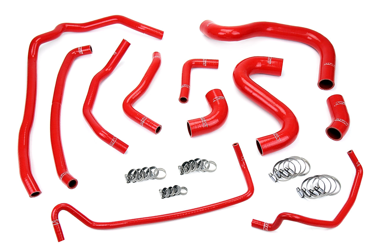 HPS Red Reinforced Silicone Radiator and Heater Hose Kit Coolant for Ford