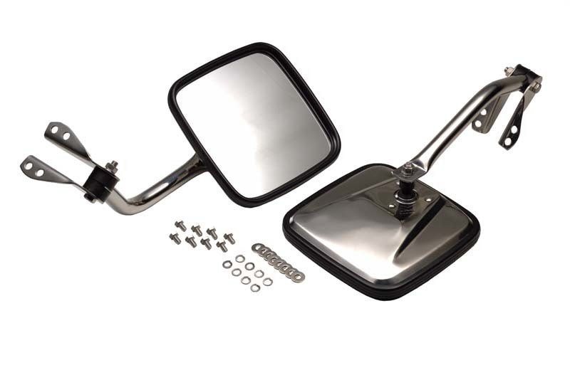 Kentrol 55-86 Jeep CJ Mirror Kit Pair - Polished Silver 30417 30417 Photo - Primary