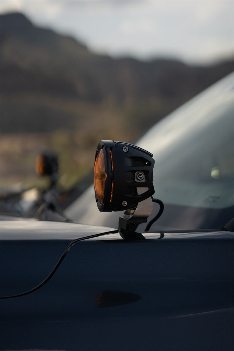 Rigid Industries 360-Series SAE Fog w/ Amber PRO Lens - White (Pair) 36123 Photo - Mounted