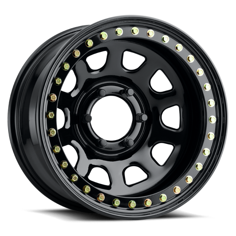 Raceline RT51 Daytona Rock 17x9in/5x139.7 BP/-38mm Offset/107.95mm Bore - Gloss Black Beadlock Wheel RT5179555 RT5179555 Photo - Primary