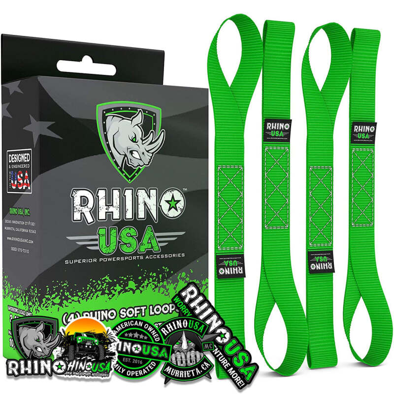 Rhino USA Soft Loops Motorcycle Tie-Down Set 4-Pack Green SOFT4PACK-GRN SOFT4PACK-GRN Photo - Primary