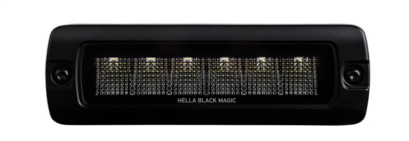 Hella Universal Black Magic 6 L.E.D. Flush Mount Mini Light Bar - Flood Beam 358176221 358176221 Photo - Unmounted